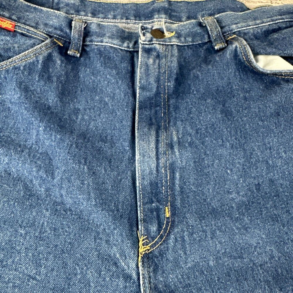 Vintage 70's Wrangler 99001SW Denim Jeans Men's 40x30 Straight Leg USA Made FLAW - Picture 8 of 16